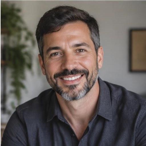 Retrato de pessoa fictícia gerado para demonstração